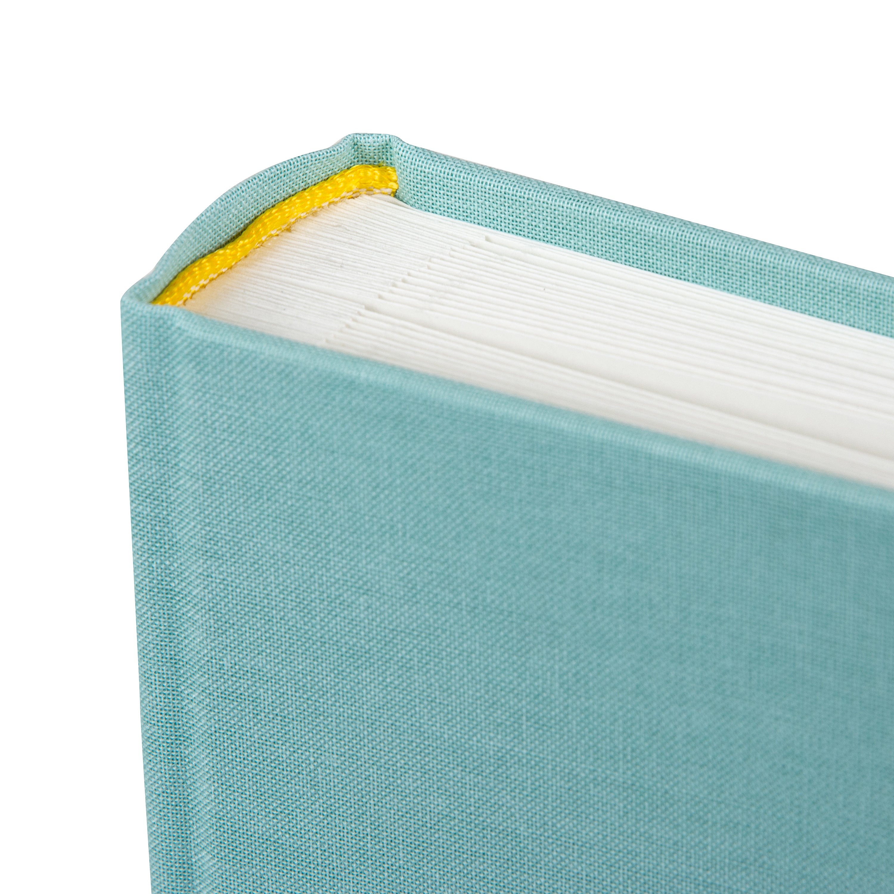 An elegant light blue linen Goldbuch photo album
