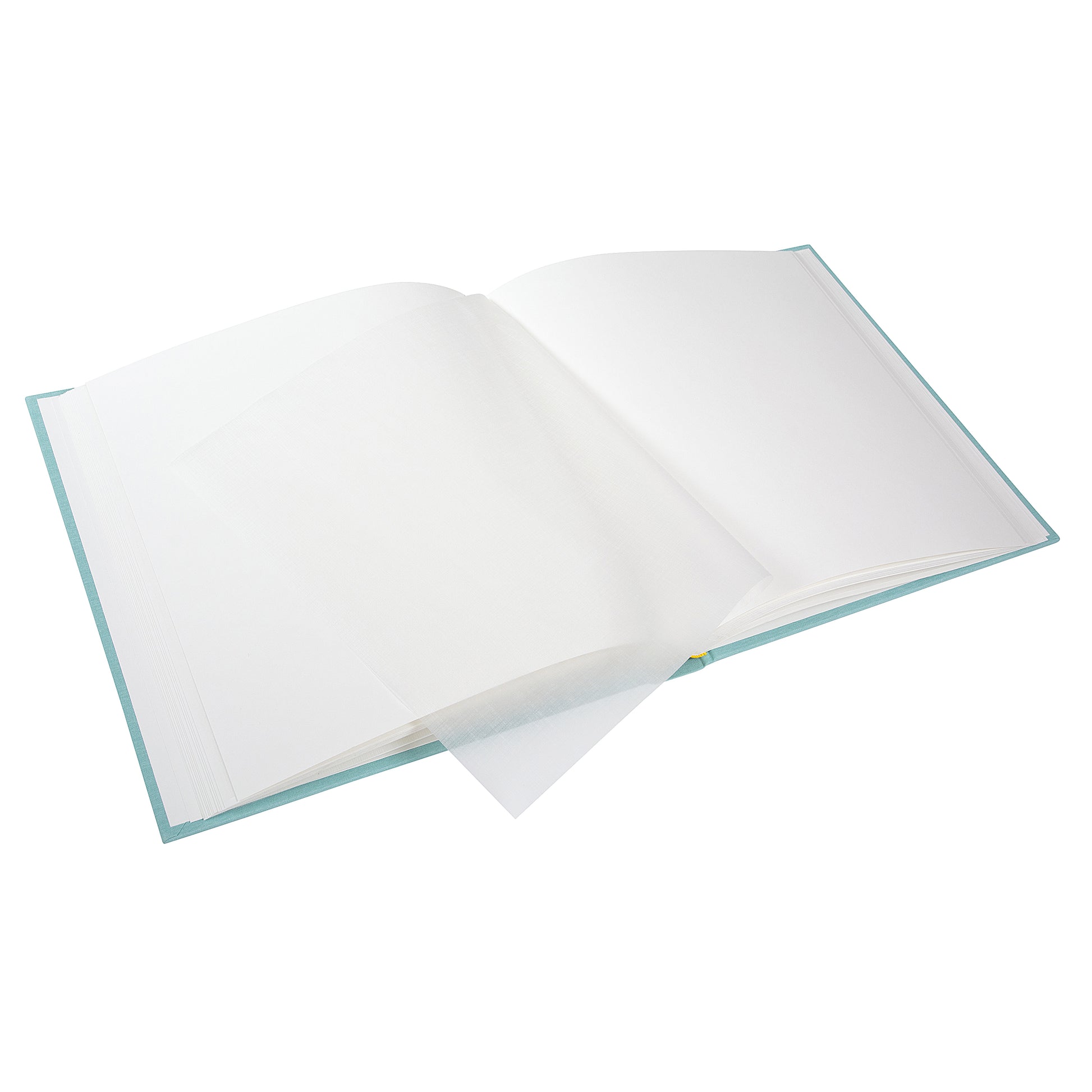 An elegant light blue linen Goldbuch photo album