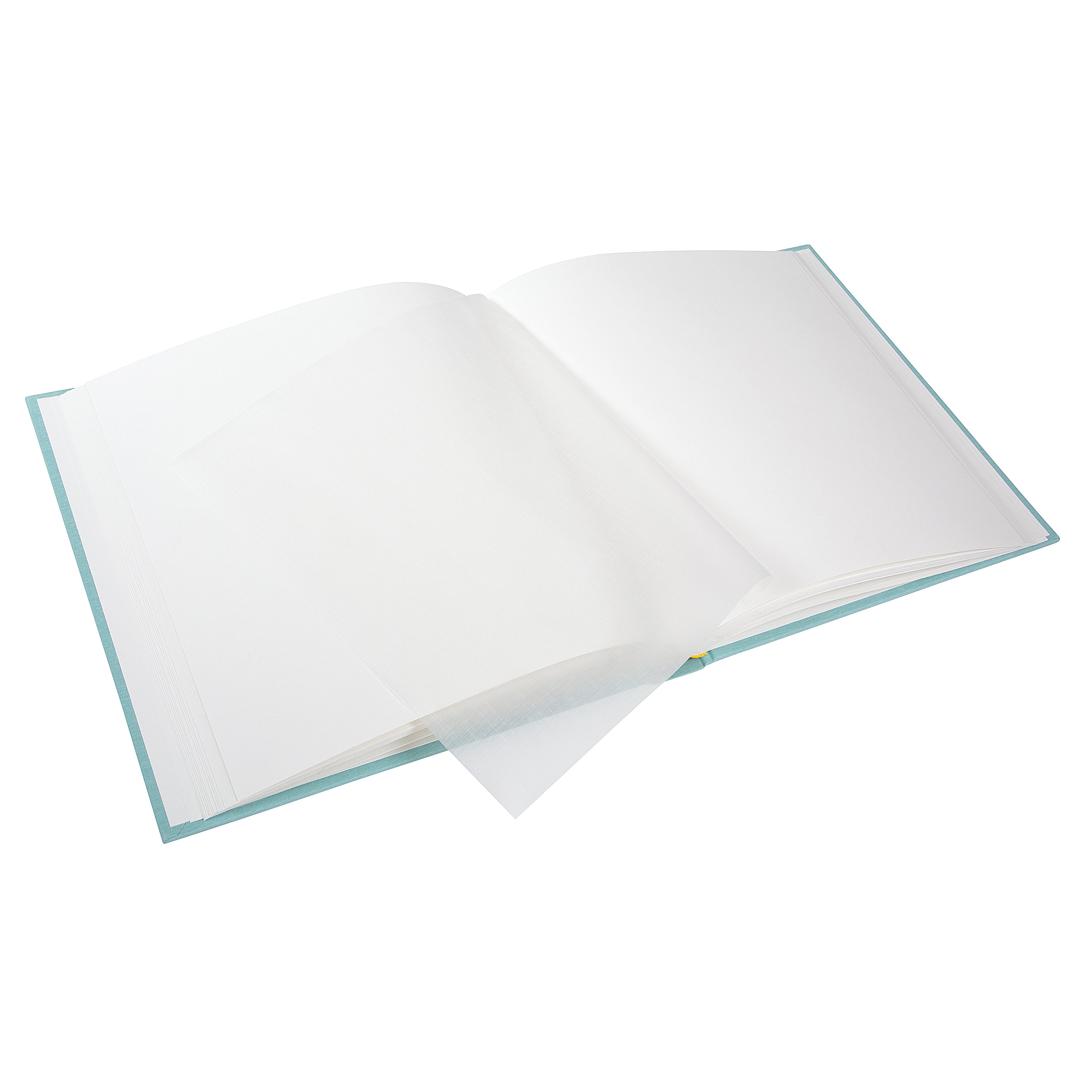 An elegant light blue linen Goldbuch photo album