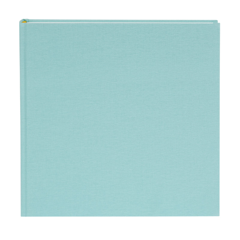 An elegant light blue linen Goldbuch photo album