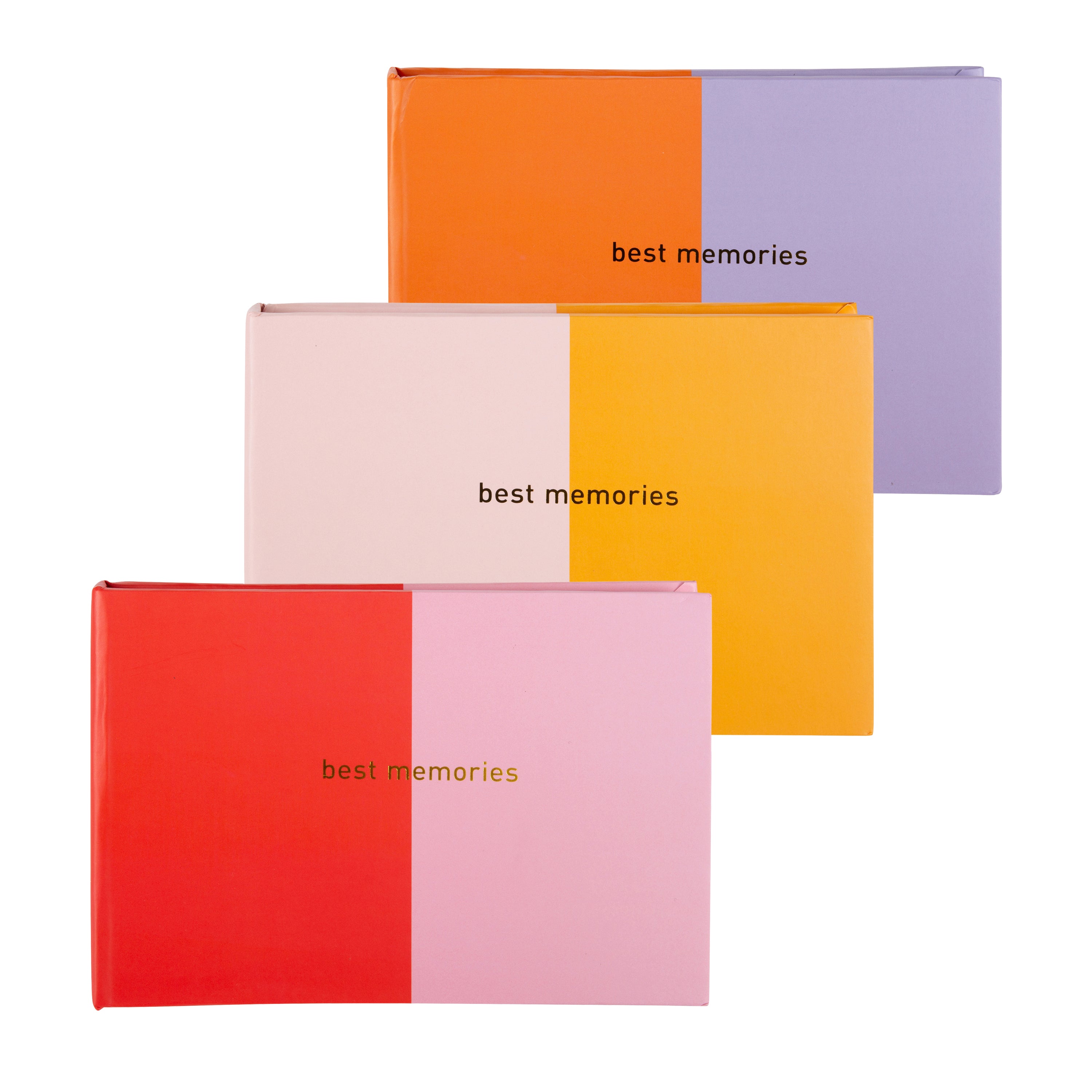 Three colorful Goldbuch albums labeled "Best Memories,"