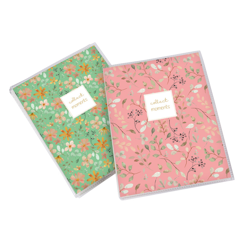 Goldbuch floral photo album with 'collect moments' text on a white background