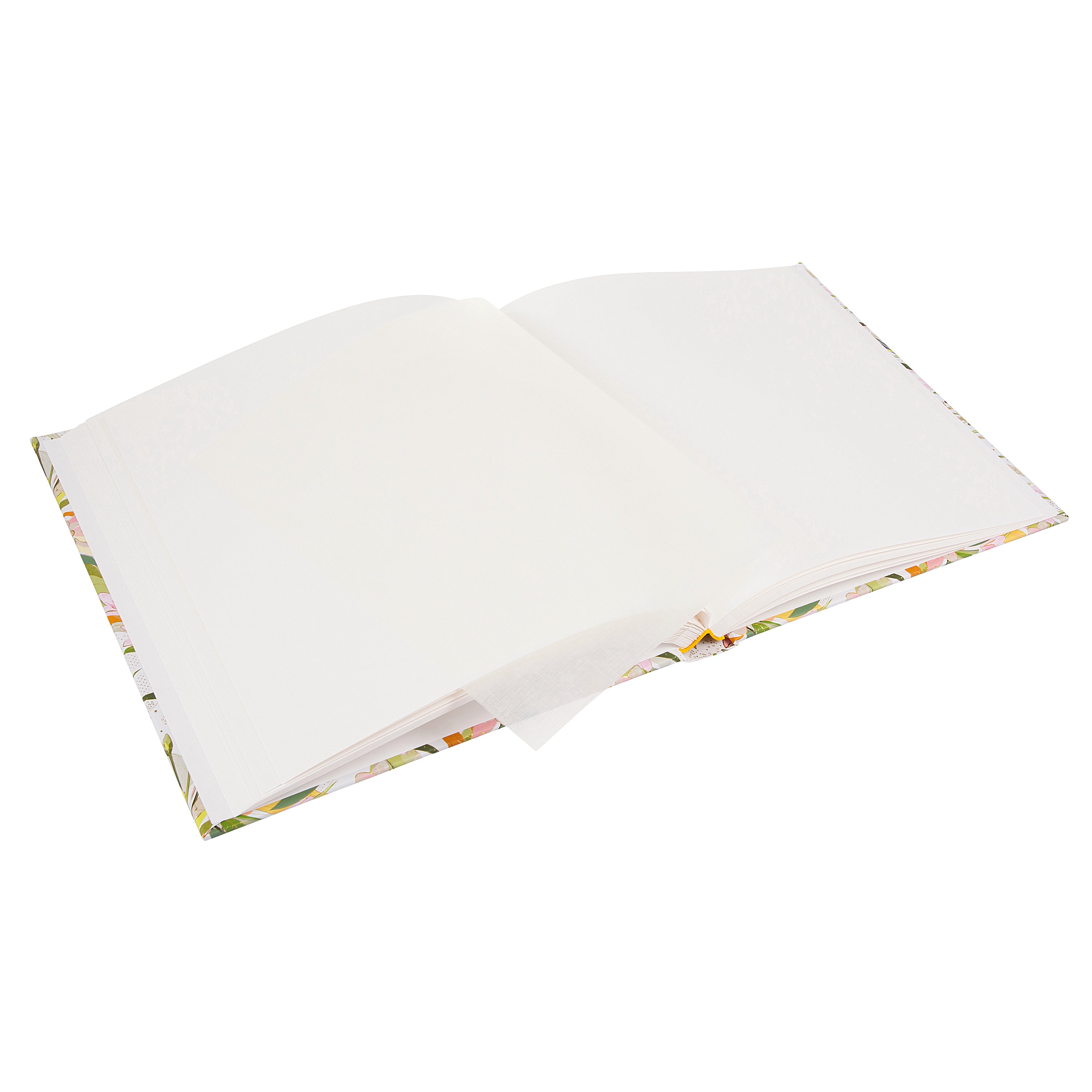 A Goldbuch floral patterned photo album featuring colorful birds and flowers.

