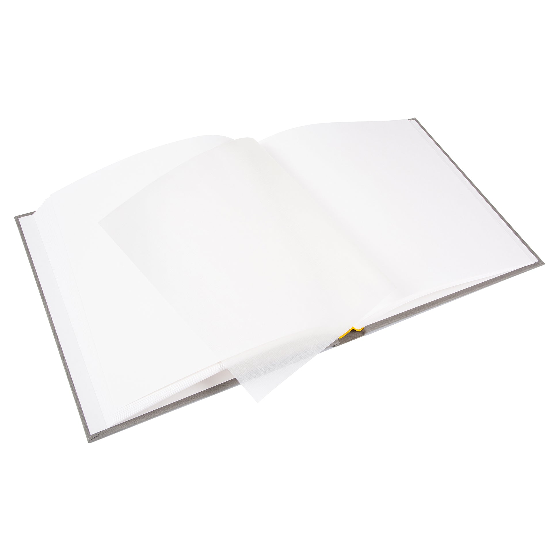 Grey Goldbuch photo album with cut-out sections displaying images of the Eiffel Tower and other scenes.