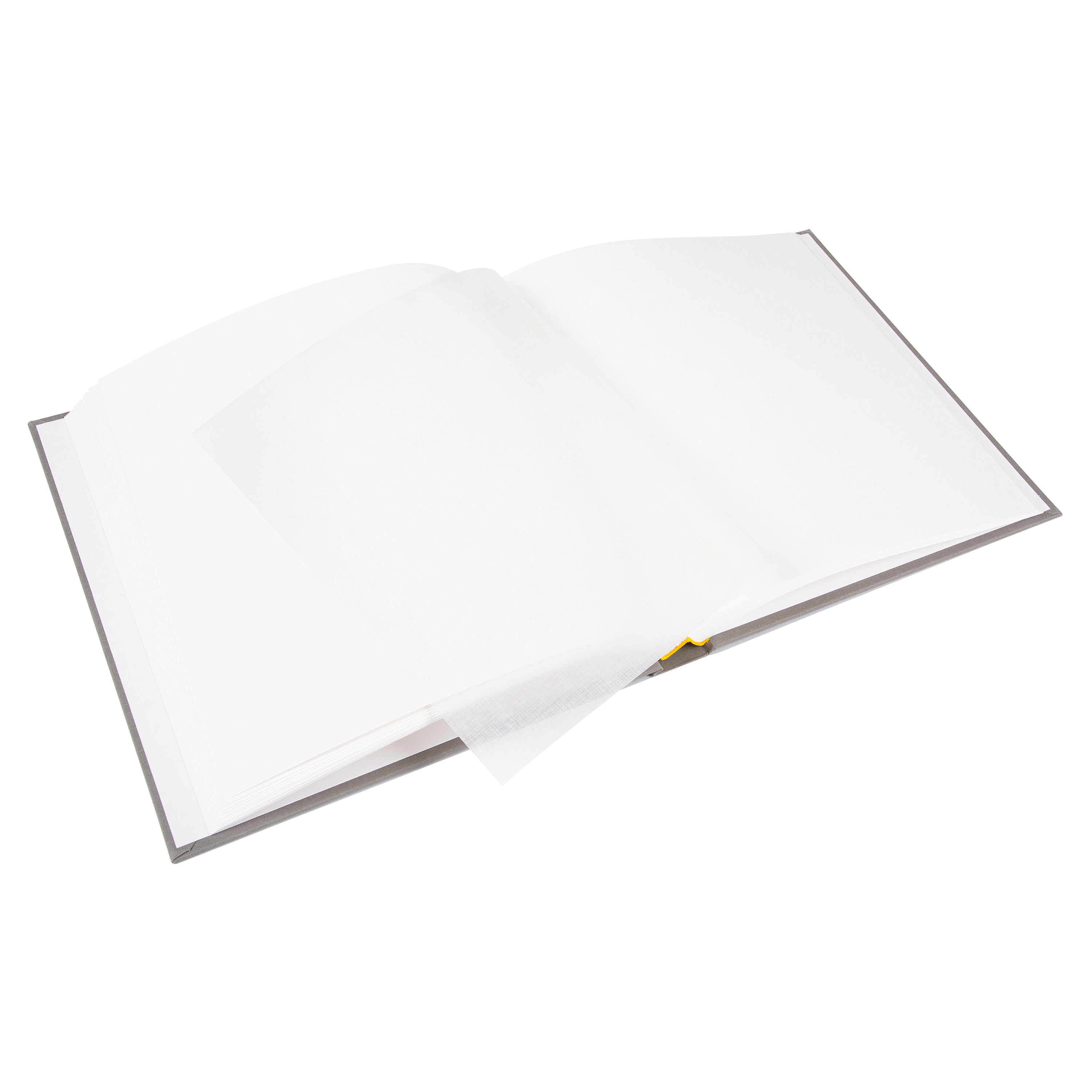 Grey Goldbuch photo album with cut-out sections displaying images of the Eiffel Tower and other scenes.