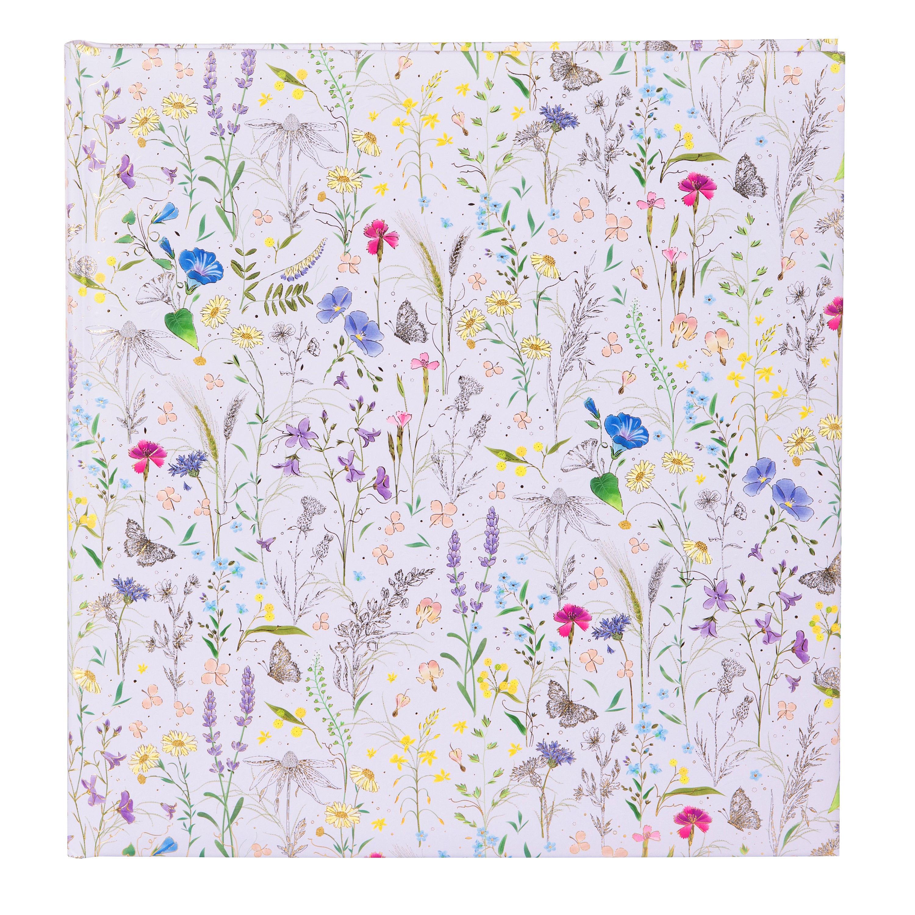A white  Goldbuch photo album featuring butterflies and flowers.