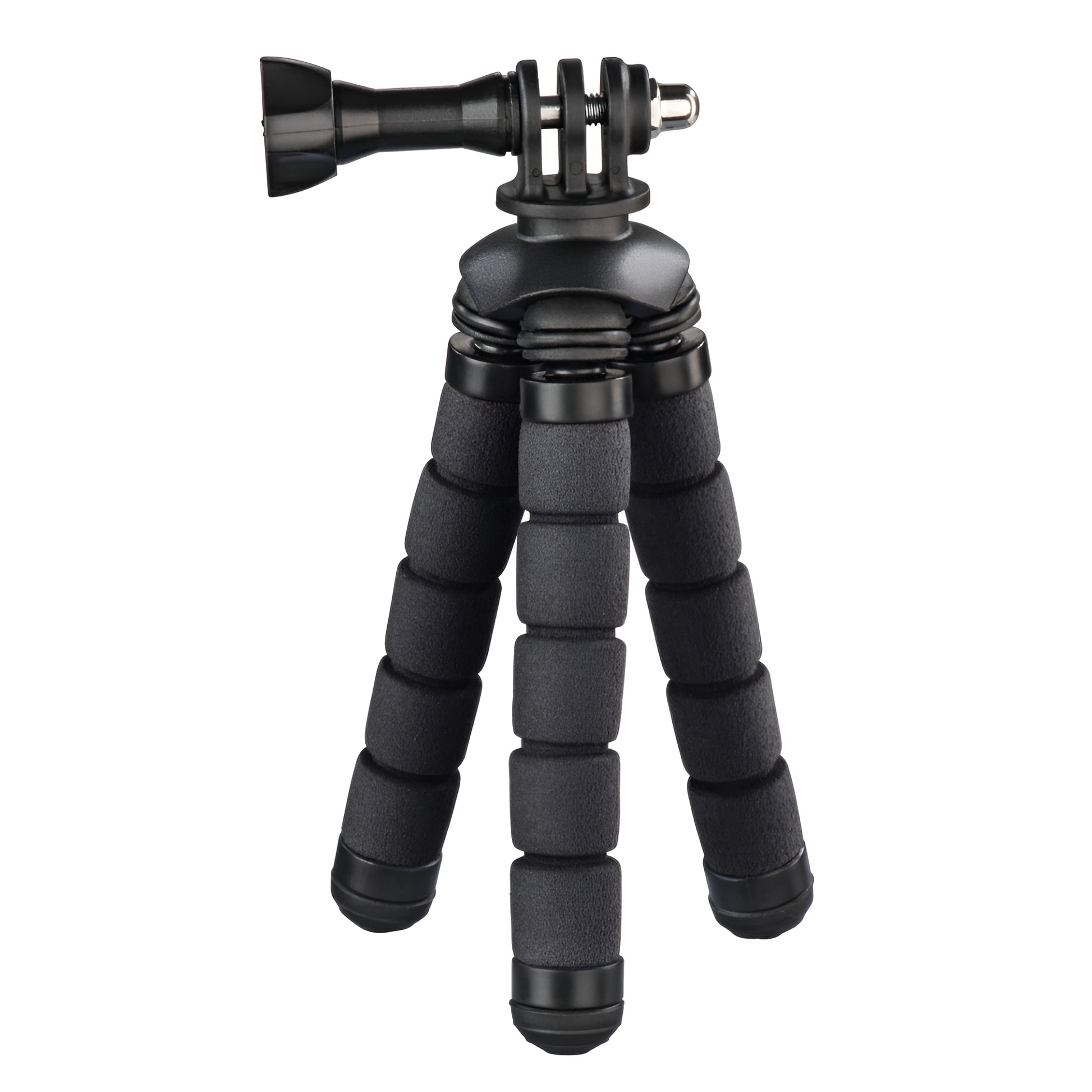 A Hama tripod supporting a camera, positioned for photography, showcasing stability and professional equipment.