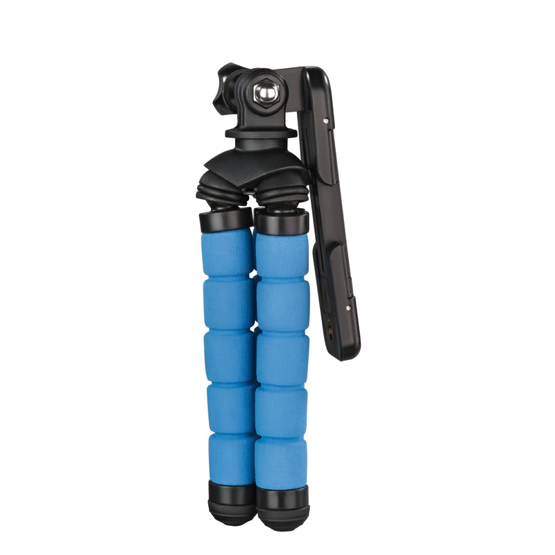 A Hama tripod supporting a camera, positioned for photography, showcasing stability and professional equipment.