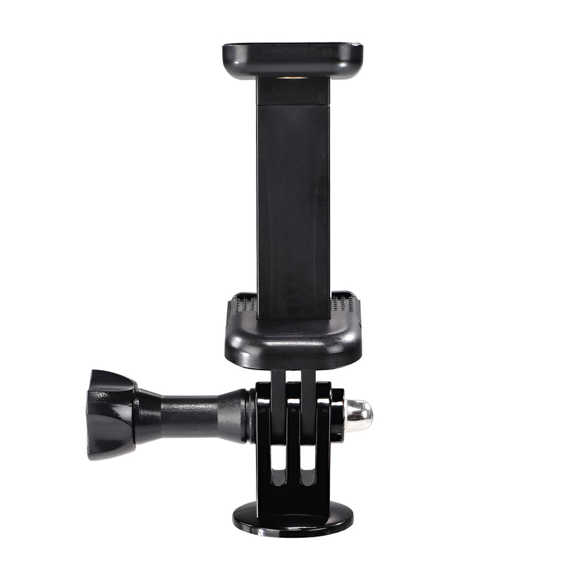 A Hama tripod supporting a camera, positioned for photography, showcasing stability and professional equipment.