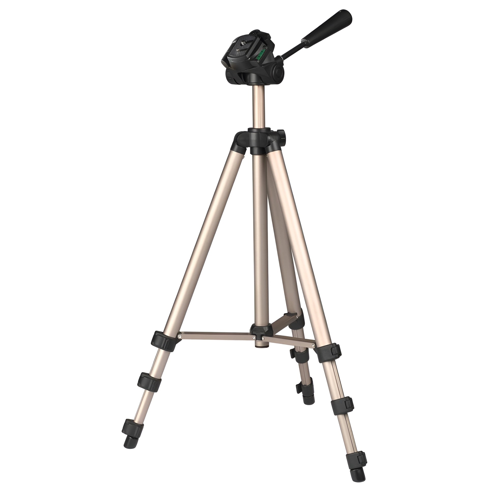 A Hama tripod supporting a camera, positioned for photography, showcasing stability and professional equipment.