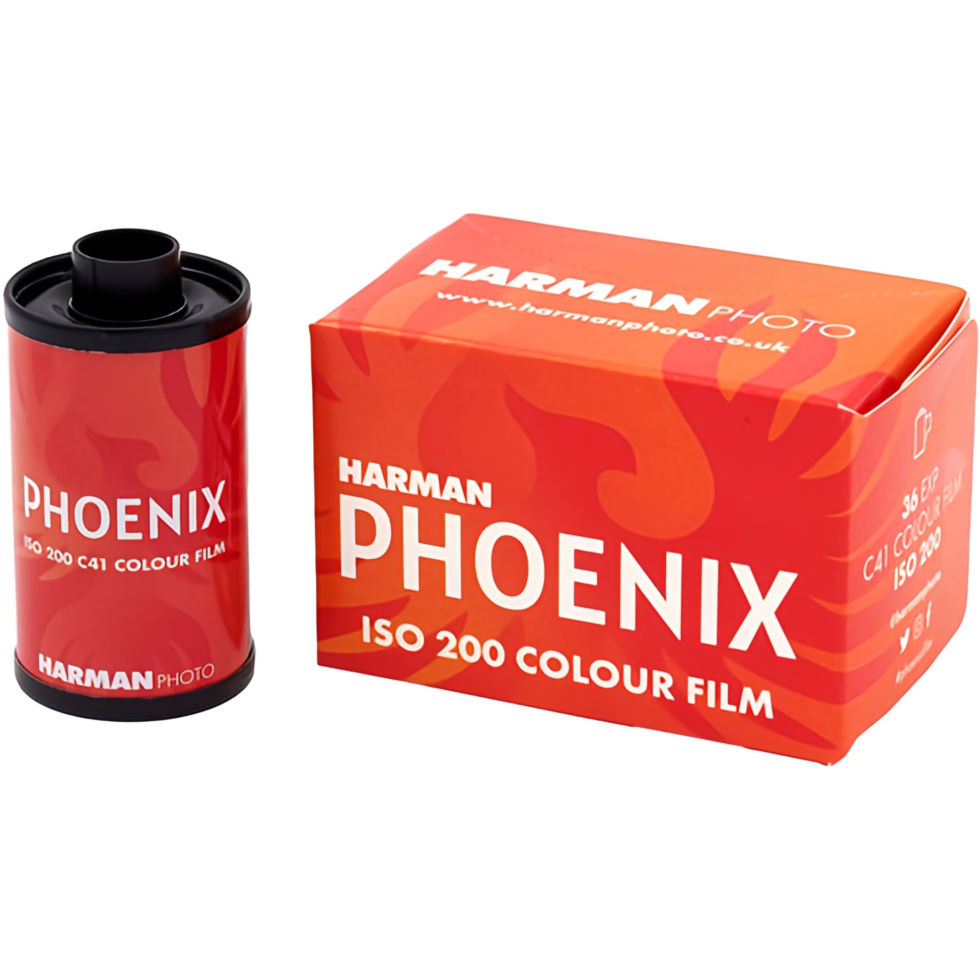 Harman Phoenix 200 color film roll, designed for photography enthusiasts seeking rich colors and excellent image quality.