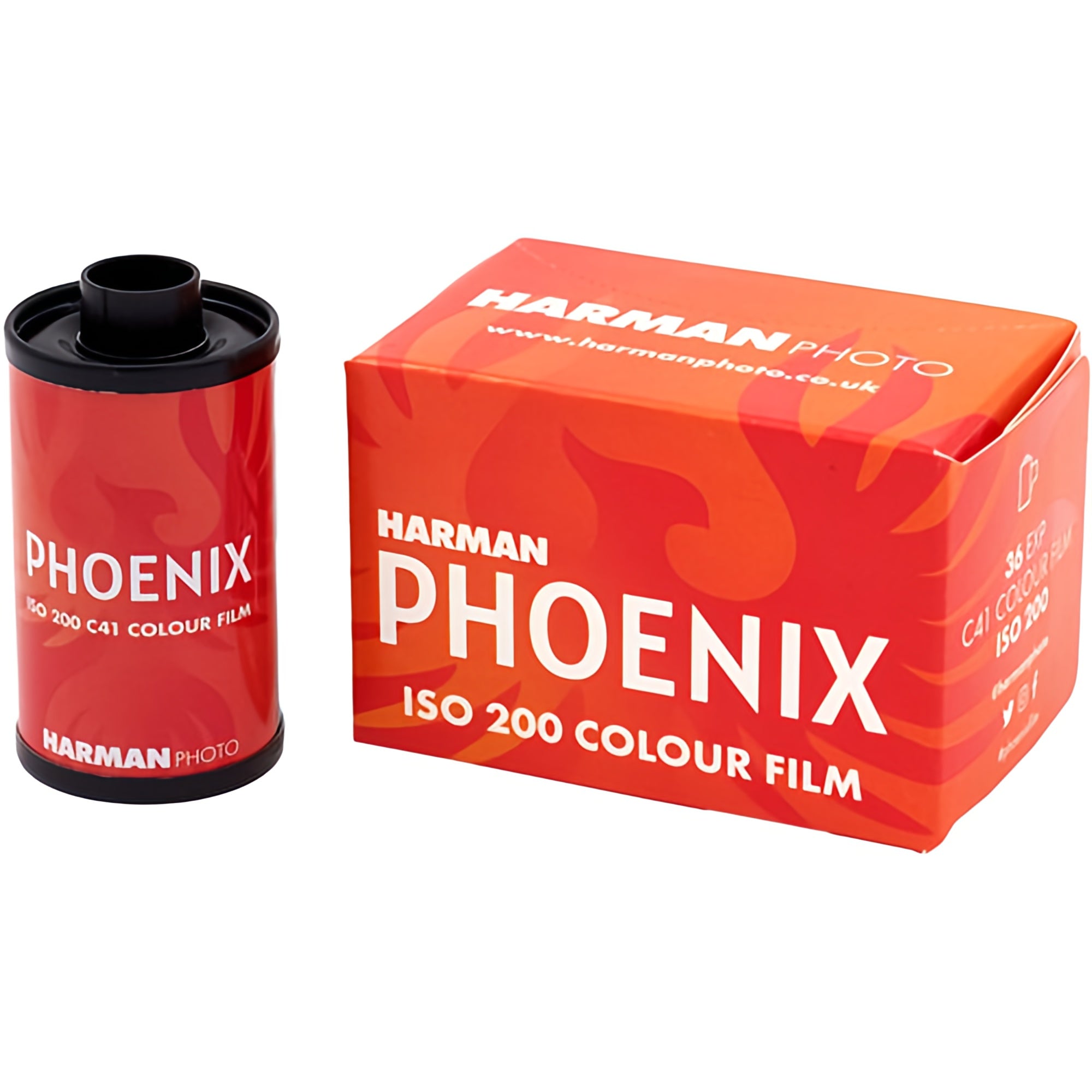 Harman Phoenix 200 color film roll, designed for photography enthusiasts seeking rich colors and excellent image quality.