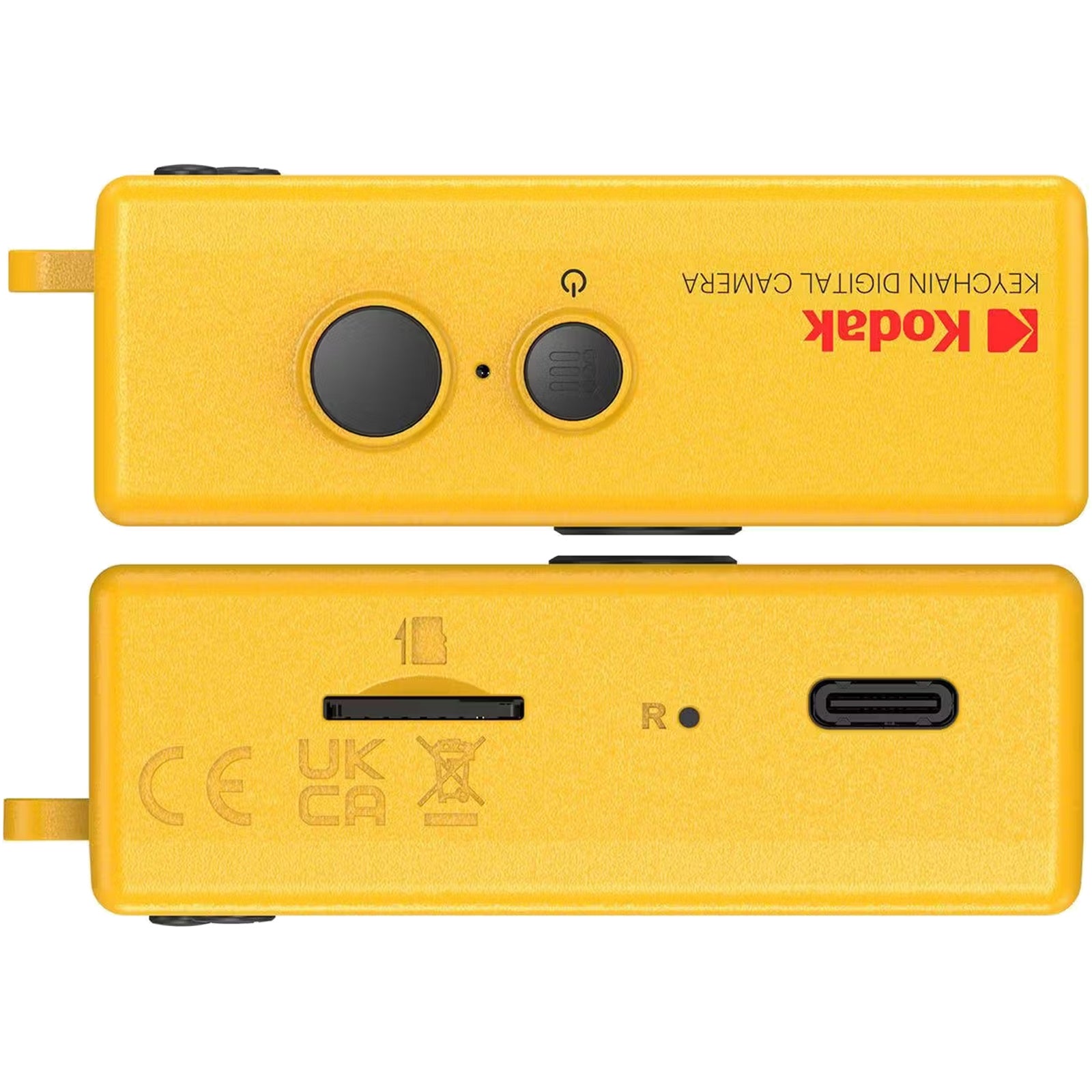 Kodak Charmera keychain digital camera packaging with colorful design and Kodak branding.