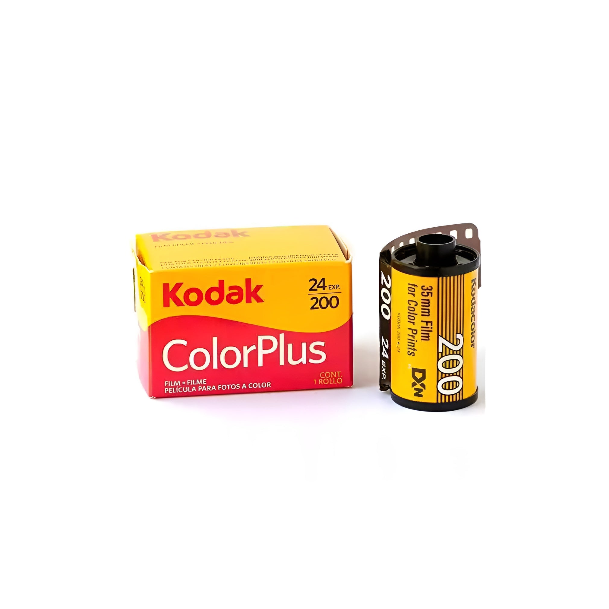 Kodak ColorPlus film packaged in a box, designed for photographers seeking rich color and quality in their images.