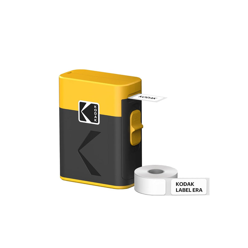 Kodak label printer in a yellow and black box, prominently displaying the Kodak label.