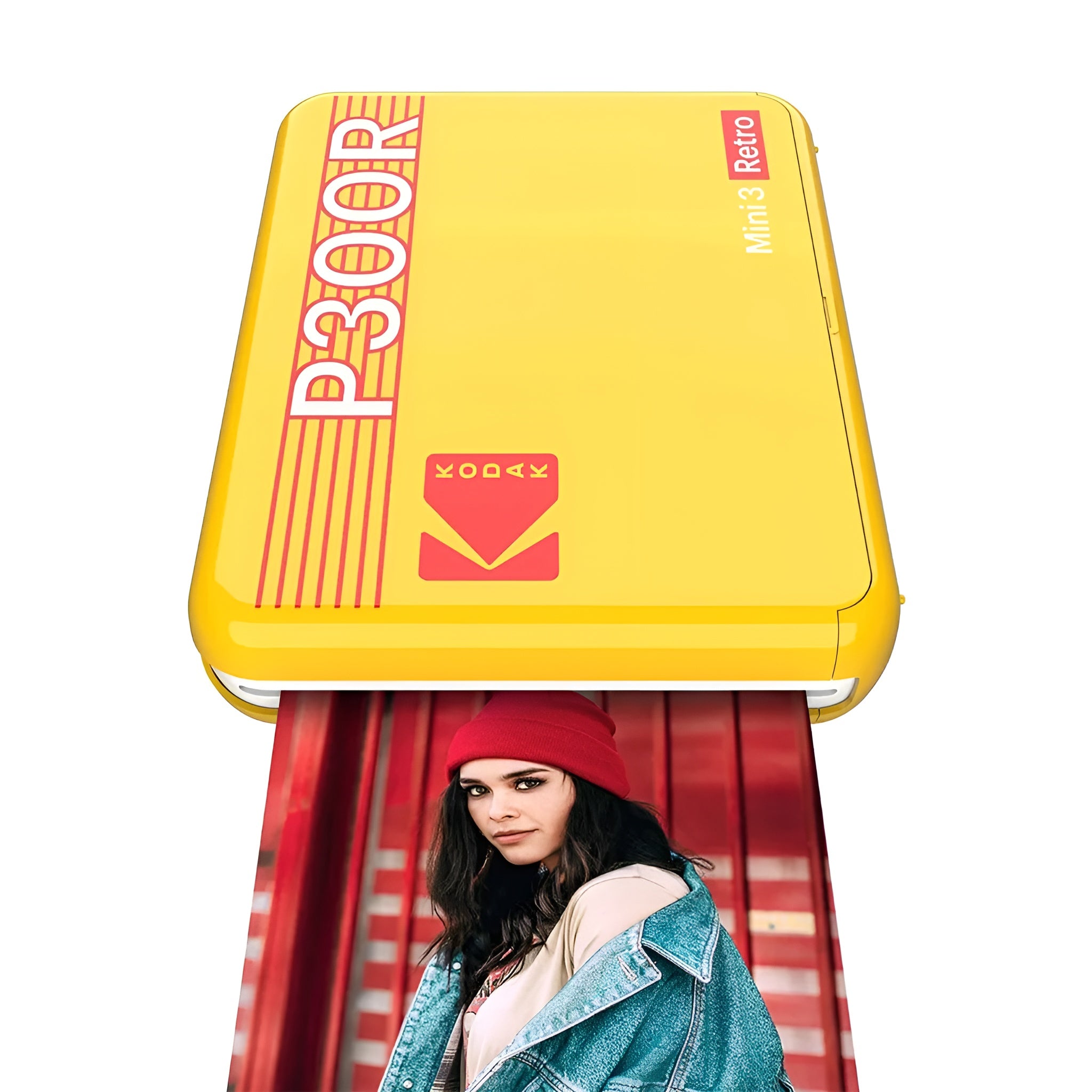 A yellow Kodak portable photo printer with retro design.