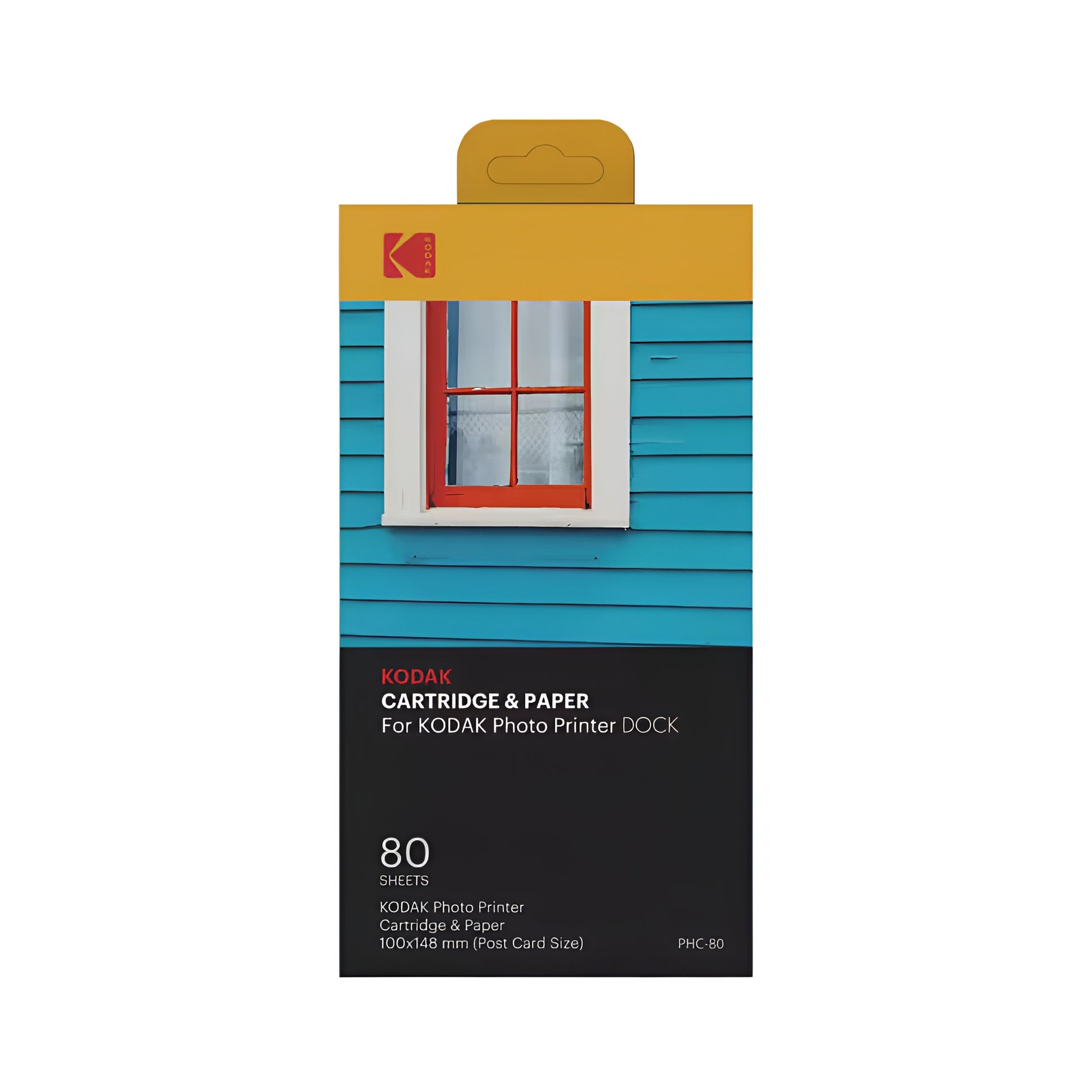 Kodak photo printer cartridge pack, featuring cartridges for 80 sheets instant photo printing for size 10x15cm.