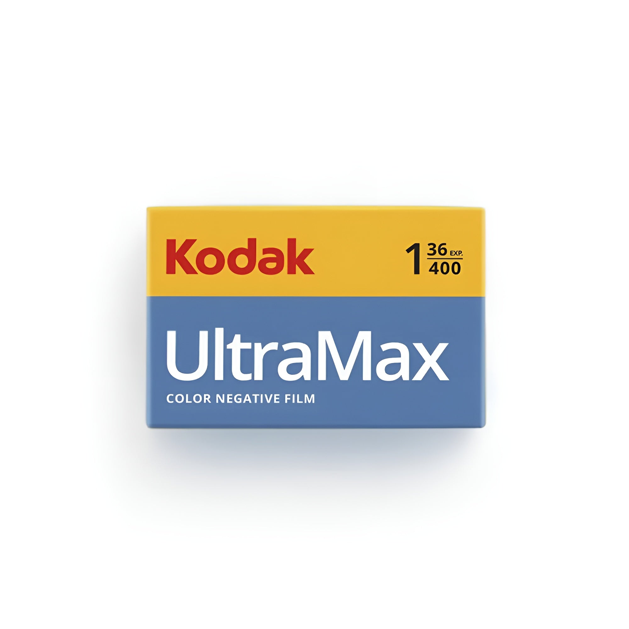 Kodak UltraMax film packaged in a box, designed for photographers seeking rich color and quality in their images.