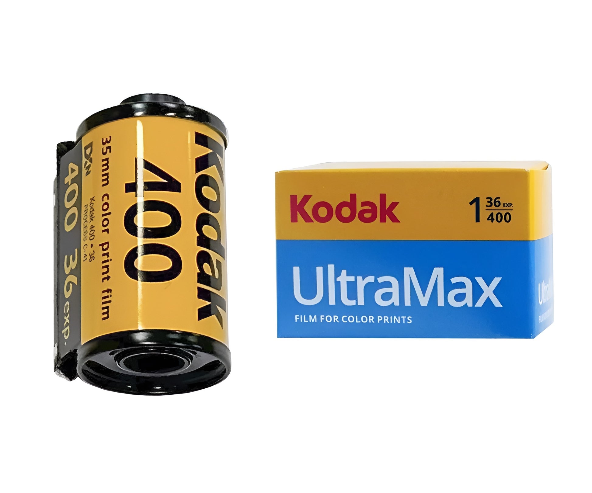 Kodak UltraMax film packaged in a box, designed for photographers seeking rich color and quality in their images.