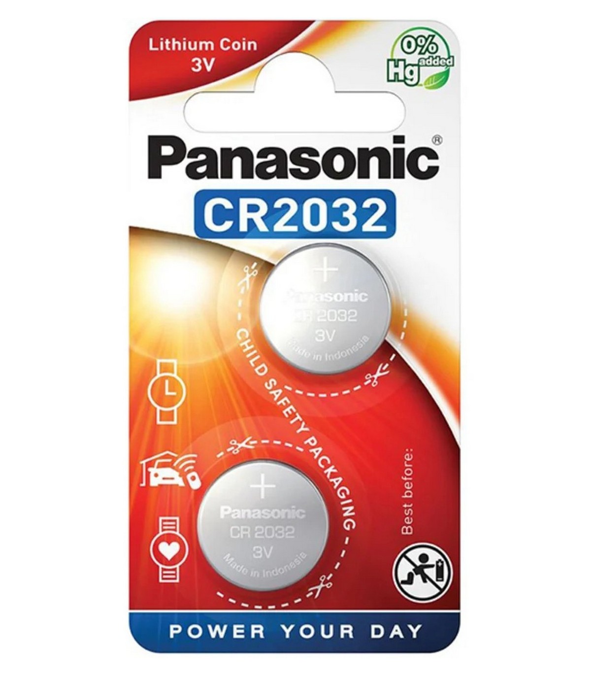 Panasonic Lithium Coin batteries CR2032 2 pcs