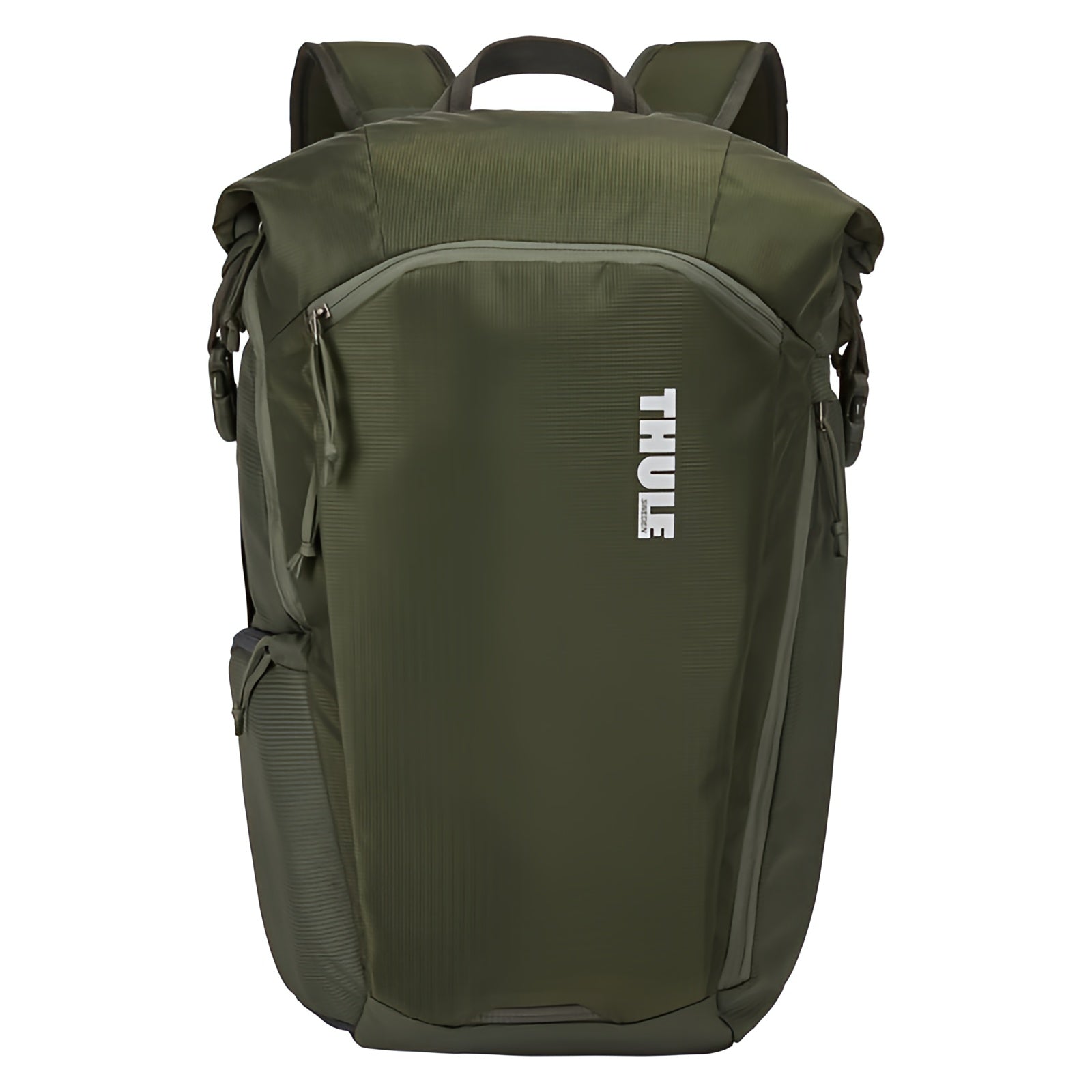 Versatile Dark Forest Thule EnRoute DSLR camera backpack provides fully customizable storage, quick access to gear and a comfortable carry in any environment.
