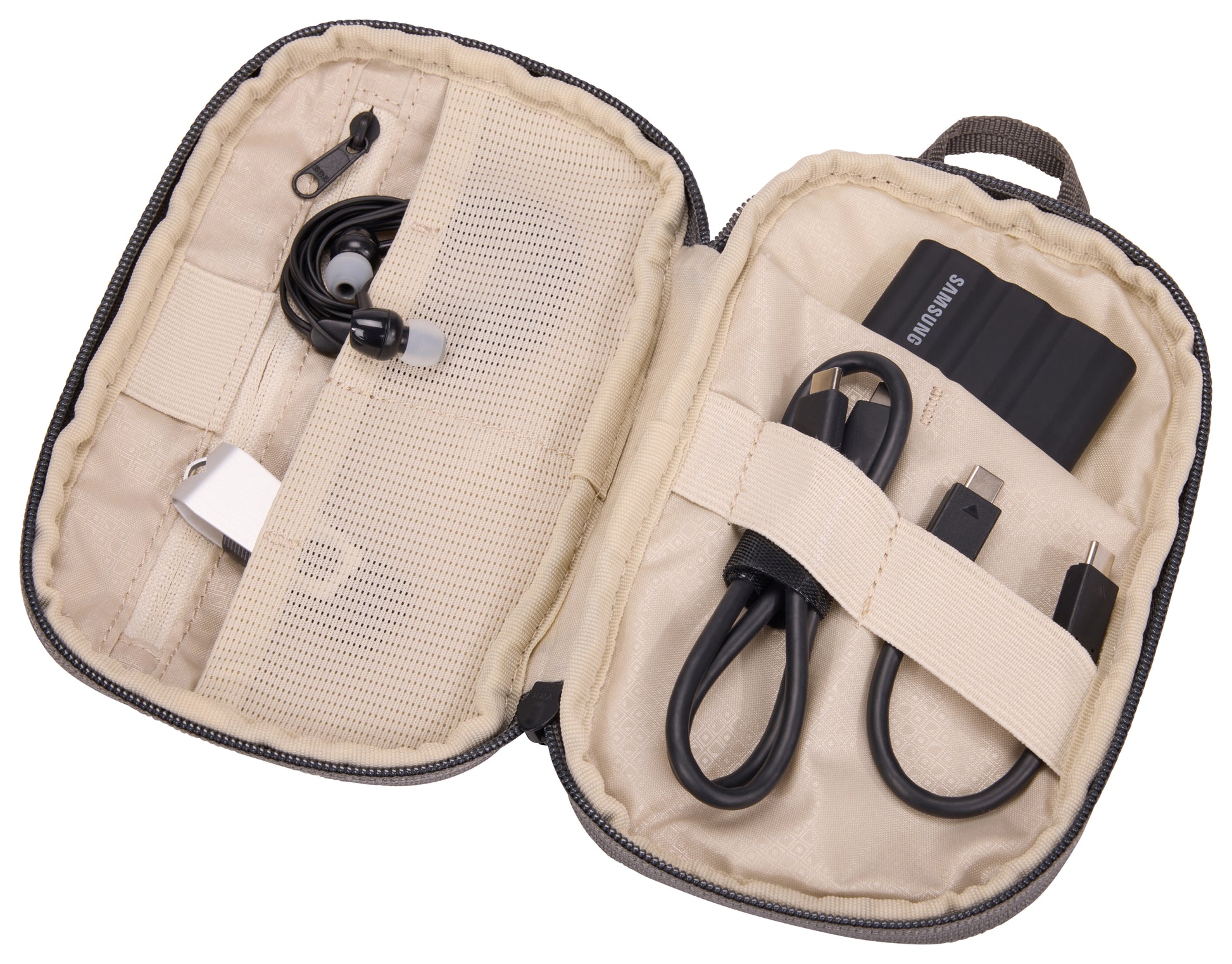 Versatile Thule PowerShuttle case, provides storage for chargers, cords, small electronics and other items, quick access to gear and a comfortable carry in any environment.
