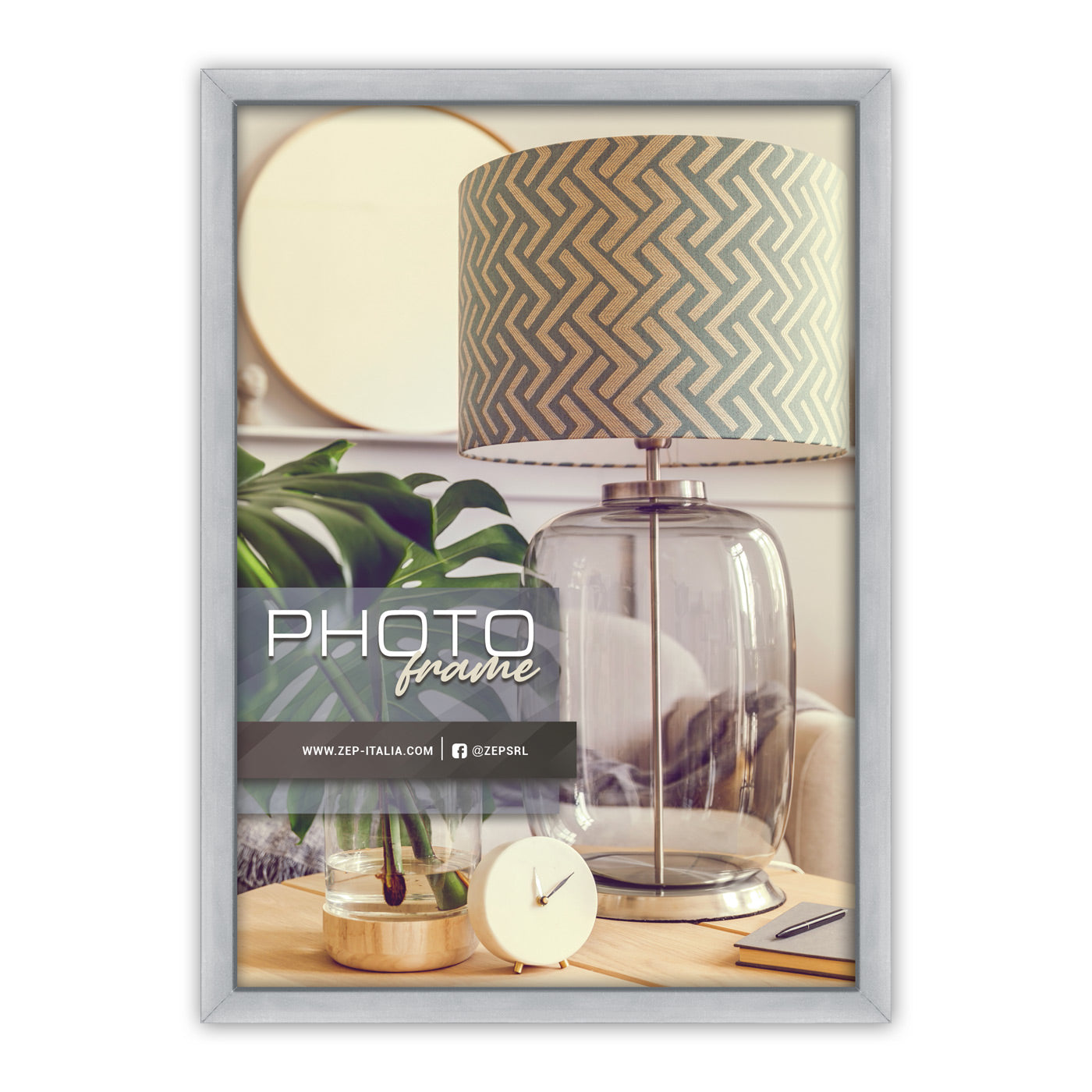 ZEP Framed photo of a lamp and decor items with 'Photo frame' text overlay.