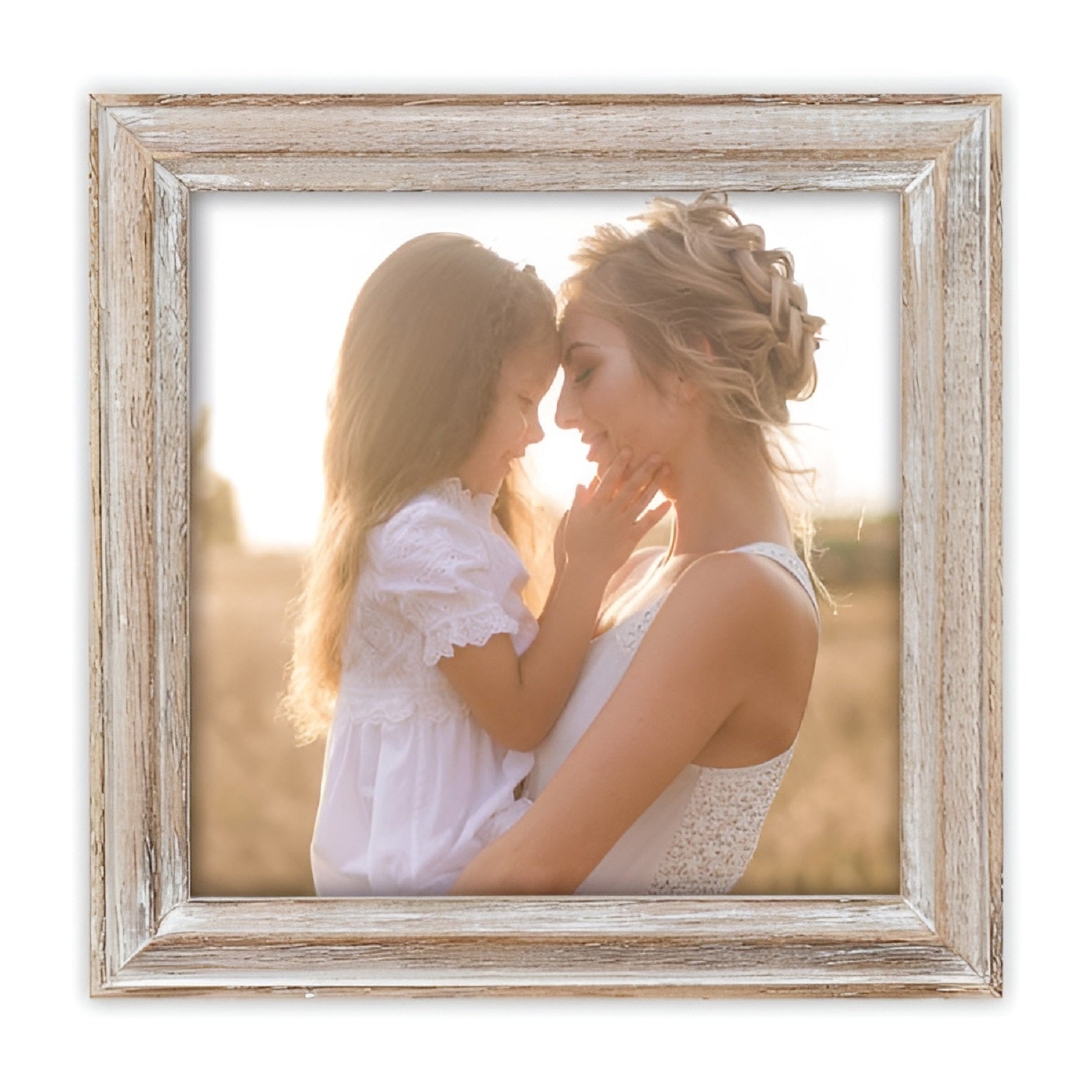A ZEP natural color frame featuring a touching photograph of a mother and her daughter, capturing a special moment.