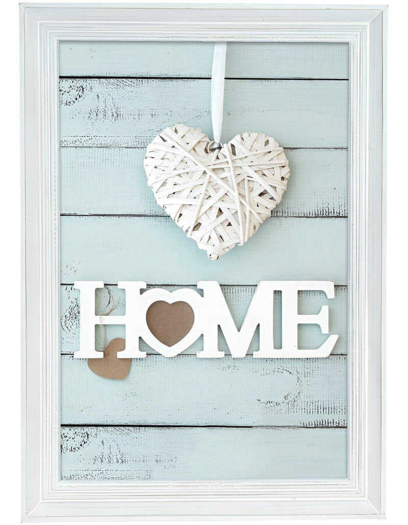 Charming vintage ZEP photo frame displaying a heart and "Home" sign, evoking feelings of love and comfort in a household.
